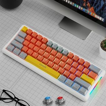 LEAVEN K610 1,6m kablet 61-tasters vannkjølt E-Sports Gaming mekanisk tastatur, klassisk versjon