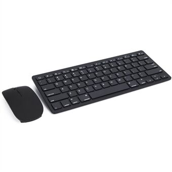 MODAO Superslank Trådløst Bluetooth 3.0 Tastatur + Bluetooth Optisk Mus Sett - Svart