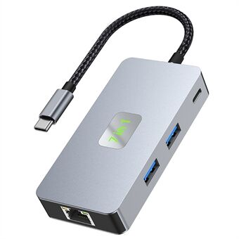 2402 Multi-Port Type-C Hub Adapter til 2xUSB 3.2+HD+2xKortleser+PD 100W+RJ45 2.5Gbps Ethernet