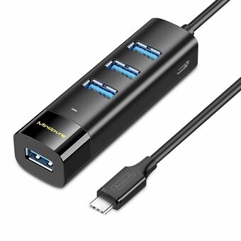 MINDPURE US023 1m Type-C til USB 3.0 4-Port Hub Høyhastighets Laptop Dokkingstasjon