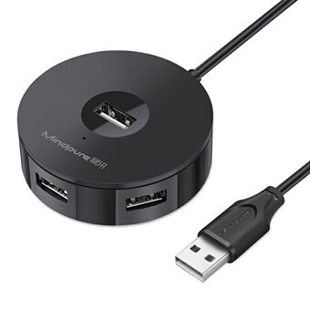 MINDPURE US018 0.3m USB til 4 X USB2.0 Dokkingstasjon Bærbar Datamaskin USB Hub Adapter