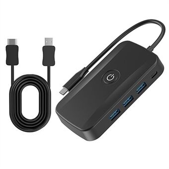 FX-2330 5-i-1 Type-C Hub med PD-lading, 3 USB 3.0-porter, og 2K UHD trådløs HD