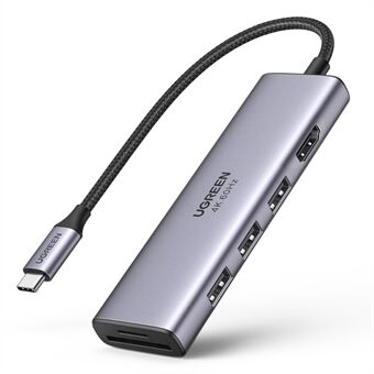 UGREEN 60383 6-i-1 USB C Hub til 3 USB3.0 HD Slim Docking Station Multi-port Hub Adapter for MacBook Pro Støtte 4K@60Hz/5Gbps overføring