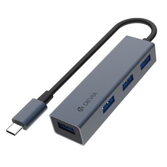 DEVIA Type-C Hub USB-C 3.1 Adapter til 4 x USB 3.0 for bærbar datamaskin