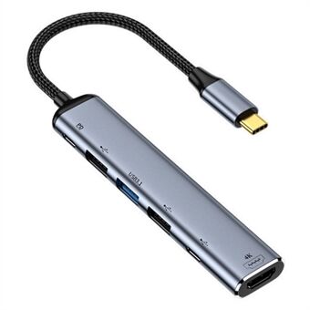 USB-C-hubadapter Type-C til 4K 60Hz HD+USB 3.1+USB 2.0x2+USB 3.0+PD 100W-omformer-dokk