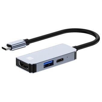 JUNSUNMAY JSM-HUB010 Type-C Extension Hub Station til 4K HD-videoutgang+87W PD-port+USB 3.0 for bærbar datamaskin