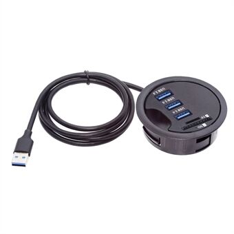 U3-095-HUB02 3X USB 3.0-hub med SD / TF-kortspor 60mm stasjon for skrivebordsdock på skrivebordet for stasjonære datamaskiner