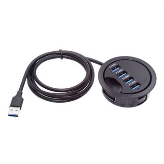 U3-095-HUB01 USB 3.0 Hub 4 USB3.0 porter 60 mm Skrivebordsåpning Splitter Dock-stasjon