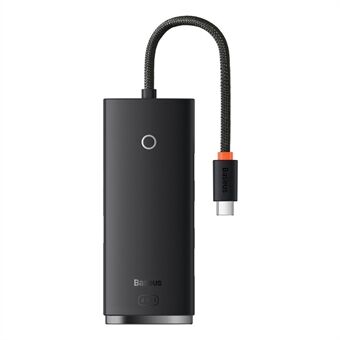 BASEUS Lite Series 25cm Bærbar Type-C til USB 3.0*4 Omformer 4-Port USB-A Hub Adapter - Svart