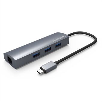 Vennligst oversett til norsk:

WAVLINK UH3031G / C Type-C Hub Mini Adapter til 3 x USB 3.0 + USB-C + RJ45 + DC strømport