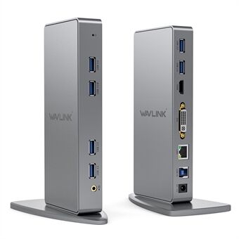 WAVLINK WL-UG39DK7 USB3.0 Multi-Screen Grafikkort Universal Dockingstasjon USB3.0 til DVI / VGA / HD Hub Adapter