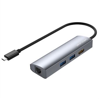 WAVLINK WL-UHP3408 4-i-1 Type-C til HD+2xUSB3.0+Gigabit RJ45 Dokkingstasjon USB Hub Adapter