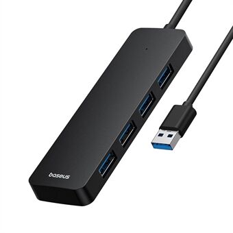 BASEUS UltraJoy Series HUB Lite 150CM Kabel USB-adapter til 4 x USB 3.0 Støtter 5Gbps overføringshastighet - Svart