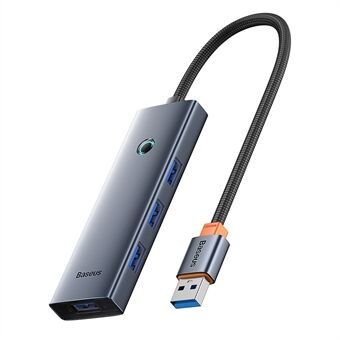 BASEUS UltraJoy Series Tilkoblingshub USB-adapter til 4 x USB 3.0 + Type-C 5V - Romgrå