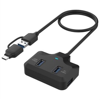 ONTEN OTN-UCA2310 USB3.0+USB2.0 4 porter Type-C-hub med 0,5m kabel