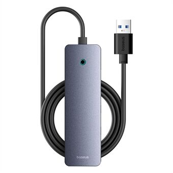 BASEUS UltraJoy-serien BS-OH080 150cm 4-port USB3.0 HUB Lite med Type-C 5V, USB-dokkingstasjon, Mørk grå