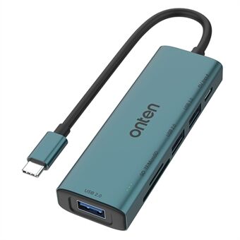 ONTEN UC120 6-i-1 USB-C til USB3.0 + 2xUSB2.0 + Type-C-inngang + SD / TF-kortsporene Adapter USB-hub