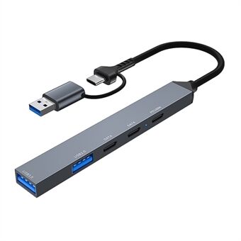 ADS-809D USB+Type-C-adapter, multi-port hub for USB-dataoverføring + PD 100W-opplading.