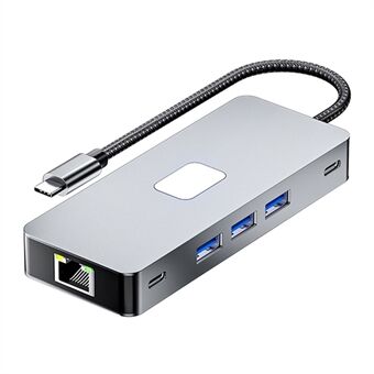 BYL-2315 10-i-1 Type-C Hub med PD 100W lading RJ45 USB 3.0 USB-C HD 4K videoutgang Kortleser