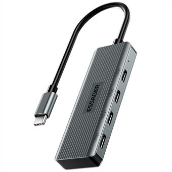 ESSAGER EHB4C-HT0G-P Type-C Hub 10Gbps USB-C Datatranseringsdongle 4-Port Adapter OTG Konverter