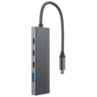 5-i-1 Dokkingstasjon Type-C Hub med 4K 60Hz HD + 2x USB-C + USB 3.0 + PD ladestasjon