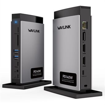 WAVLINK WL-UMD26 11-i-1 USB-C Dockingstasjon med 8K HD, 8K Displayport og 140W PD 3.1-lading