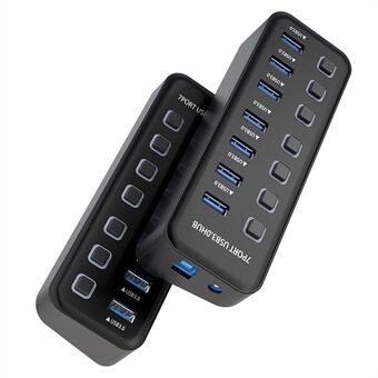 U307 7-Porters USB 3.0 Hub Splitter uten LED Lys med Individuelle Av / På Brytere for PC / Smart TV