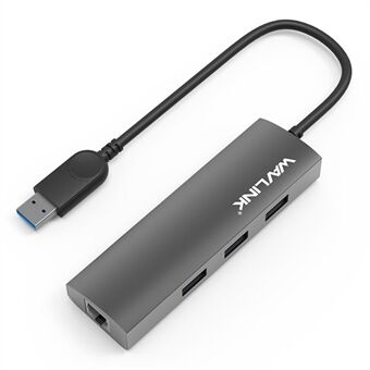 WAVLINK UH3031G USB 3.0 dokkingstasjon 4-porters hubadapter USB til RJ45 Gigabit ekstern splitterkonverter