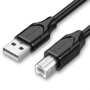 MINDPURE US002 10m USB2.0 Hann til Firkantet USB Type-B Hann Skriverkabel Datamaskin Utskrifts Tilkoblingskabel - Svart