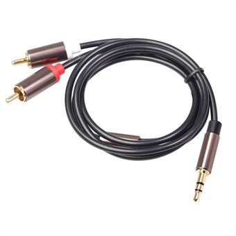 3,5 mm hann til 2RCA hann lydkabel 2 meter