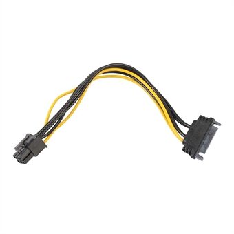 SATA 15-pin til 6-pin PCIe PCI-e PCI Express Adapterkabel Grafikkort Strømkabel