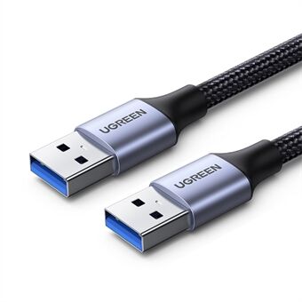 UGREEN 80790 USB 3.0 A til A-kabel 1m USB 3.0 til USB 3.0-kabel hann-til-hann-kabel Nylonflettet ledning kompatibel for harddiskkabinetter DVD-spiller Bærbar datamaskin