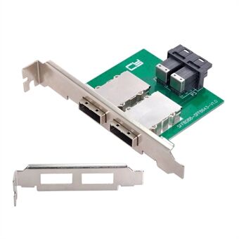 SF-030 Dual Ports Mini SAS SFF-8088 to Internal SAS HD SFF-8643 PCBA Female Adapter with Low Profile Bracket