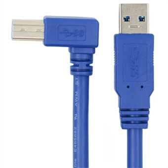 1m USB-A 3.0 hann til USB Type B hann 90-graders vinkeladapterkabel for skriver / harddisk-boks