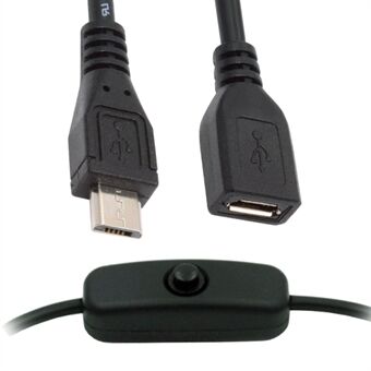 PW-012-MM Micro USB2.0 Kabel med På / Av Strømbryterknapp Micro 5 Pin Hann til Hunn for DC 5V Bordlampe Vifte Kamera