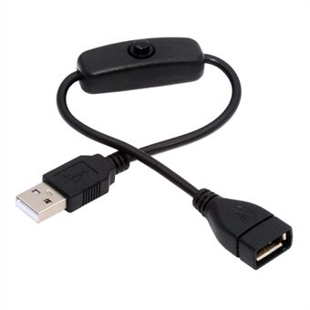 PW-012-AM USB2.0-kabel med på/av-strømbryterknapp USB Type-A hann til hunn for DC 5V skrivebordslampe vifte kamera