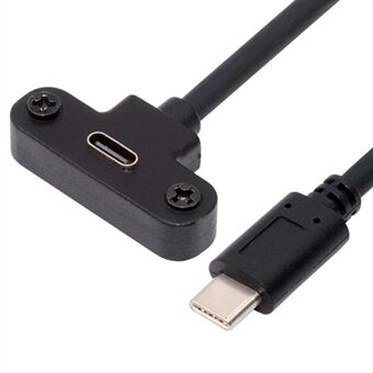 UC-171-0.3M 0,3m USB-C 480Mbps Type-C Hann til Oppvinklet Hunn Forlengelseskabel med Skruelås Datakabel for Kamera VR