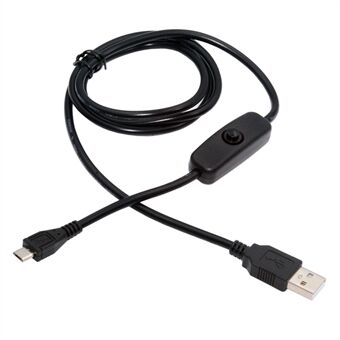 PW-015-MM 1.5m Micro USB Hann til USB-A Hann-kabel med På / Av-knapp for DC5V Bordlampe Vifte Kamera