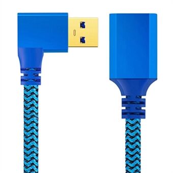 1m Vinkelrett USB 3.0 Han til Hunn Høyhastighets Forlengelseskabel for U Disk / Mus / Tastatur