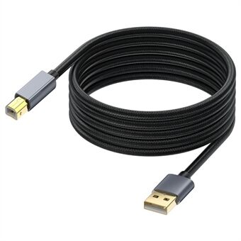 USB-skriverkabel 5m lengde USB 2.0 type A hann til B hann skannerkabel for MIDI-kontroller