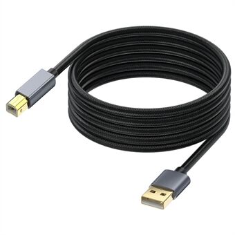 USB-skriverkabel 3m lengde USB 2.0 Type A hann til B hann skannerkabel for MIDI-kontroller