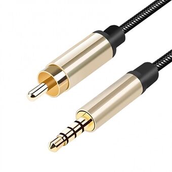 3M superlang 3,5 mm AUX til RCA-kabeladapter flettet design RCA-lyd ren kobbertråd for bærbar PC, TV, lydforsterker