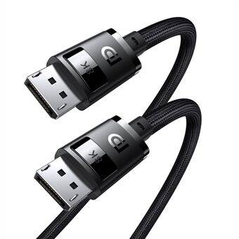 BASEUS 2m 8K DP-tilkoblingskabel DisplayPort hannkontaktlinje nylonflettet ledning for synkroniseringsskjermer / skjermer - Svart