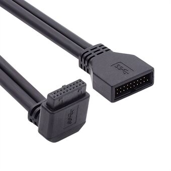 U3-082-DN vinklet USB 3.0 20-pins hann-til-hun-forlengelse 5 Gbps-kabel for hovedkort for datamaskin