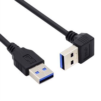 U3-069-DN 40 cm vinklet USB 3.0 Type-A hann til rett 3.0 Type-A hann datakabel 5 Gbps ledning