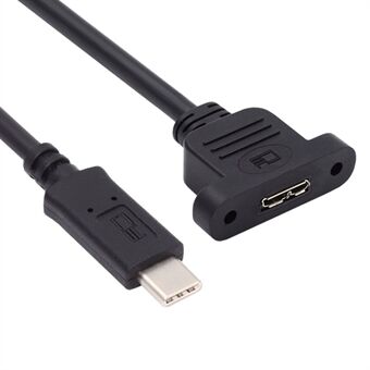 U3-083-CM 50CM 5Gbps Type-C hannkabel til Micro USB 3.0 hunnkabel forlengelseskabel med skrufeste