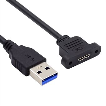 U3-083-AM 50cm Type-A USB 3.0 hann til Micro 3.0 Type-B hunn konverter 5Gbps skruforankret type forlengelseskabel