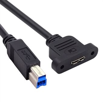 U3-083-BM 50cm Type-B USB 3.0 hann til Micro 3.0 Type-B hunn Skrufeste Type Forlengelseskabel 5Gbps