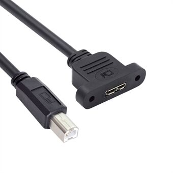 U3-012-BM 50cm Micro 3.0 Type-B hunn til Type-B USB 2.0 hann-kabel, Skrufeste 480 Mbps forlengelseskabel.