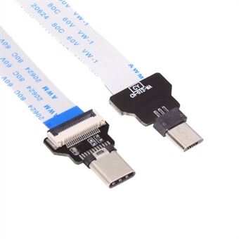 UC-019-MM CN-008-OTGCN-009-0.13M / CN-012-MA Type-C hannkontakt til 5Pin Micro USB 2.0 hannkontakt Data Flat Slim FPC-kabelforlenger